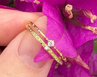 stack ring, minimalist ring,gold plated over sterling silver, gift for her everyday ring,stackable ring