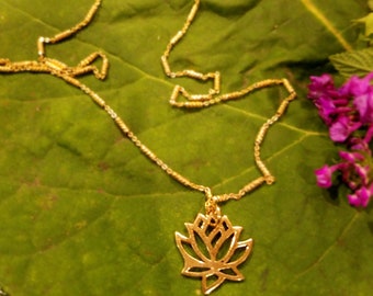 Lotus Necklace-New Beginnings Necklace-Lotus Charm-Lotus Necklace-Gold Lotus Jewelry-Dainty Jewelry-Gifts for Mom, Sister, Wife