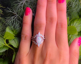 Opal wedding rings for women best sale