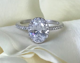 fake oval diamond ring