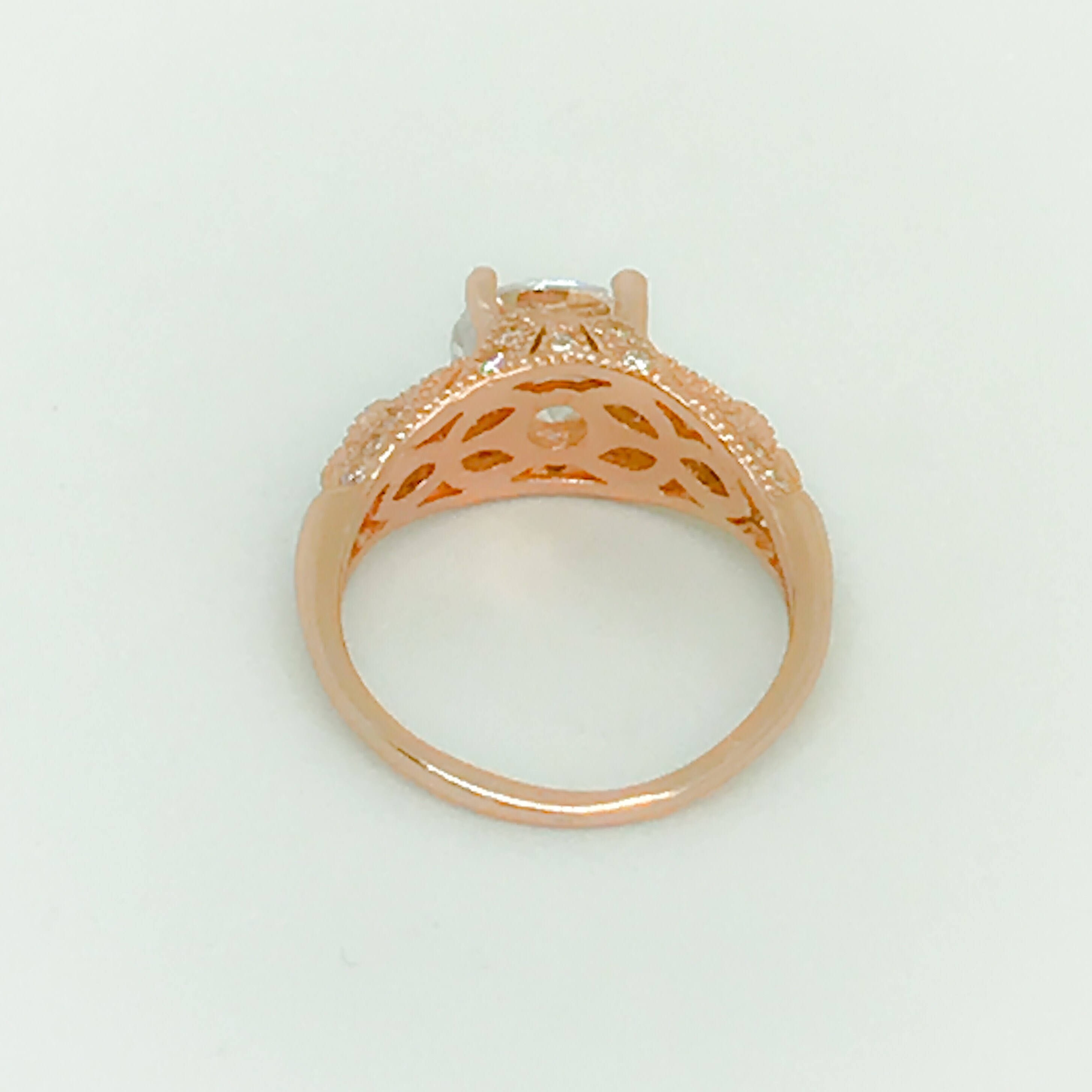 Rose Gold Engagement Ringright Hand Ringsoltaire Ringrose Etsy