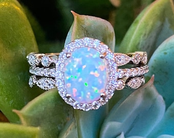 LOWEST PRICE EVER!! White Opal Ring-Opal engagement  Opal Wedding  Ring, white opalEngagementRing,Oval engagement Ring, Opal rings