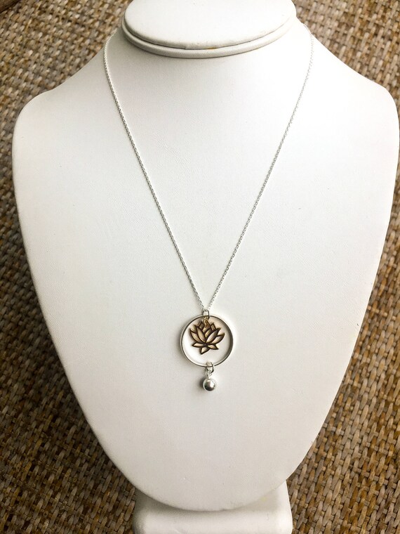 Silver Lotus Necklace-sterling Silver Circle Jewelry-gold Silver Lotus Necklace-sterling Silver Circle Jewelry-gold