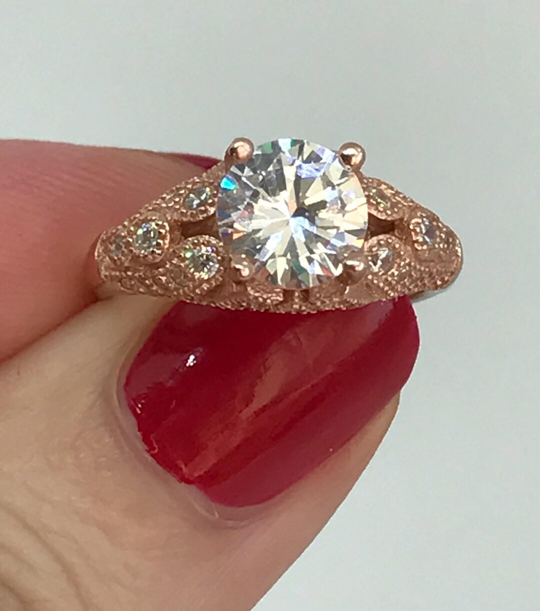 Rose Gold Engagement Ringright Hand Ringsoltaire Ringrose Gold