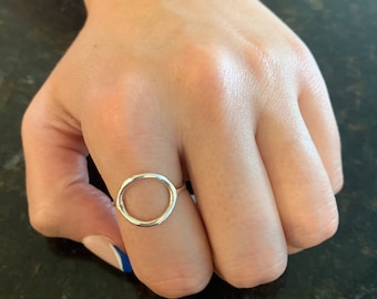 Silver circle ring sterling silver O ring