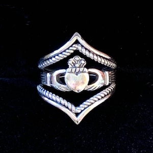 Claddagh ring,Silver Claddagh ring,Irish ring,LED LIT gift box!,Celtic ring,Irish Engagement ring,925 Silver Claddagh ring promise ring
