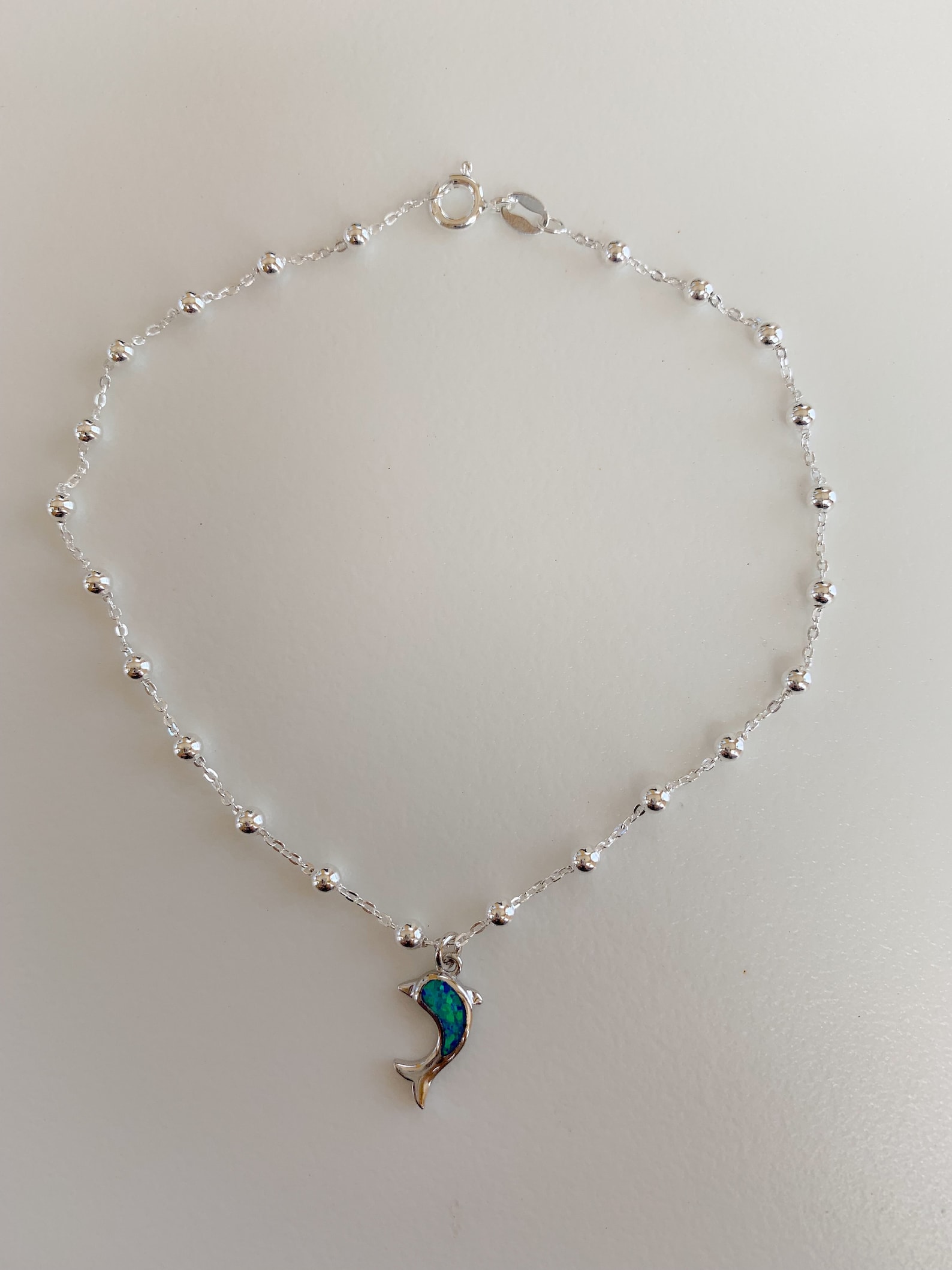 Dolphin Ankle Braceletsilver Dolphin Ankletopal Ankle Etsy