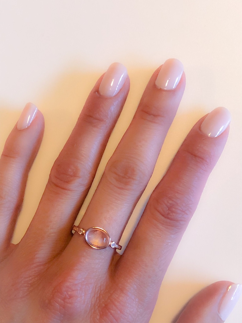 Rose Quartz Ringpromise Ringgenuine Rose Quartzengagement Etsy