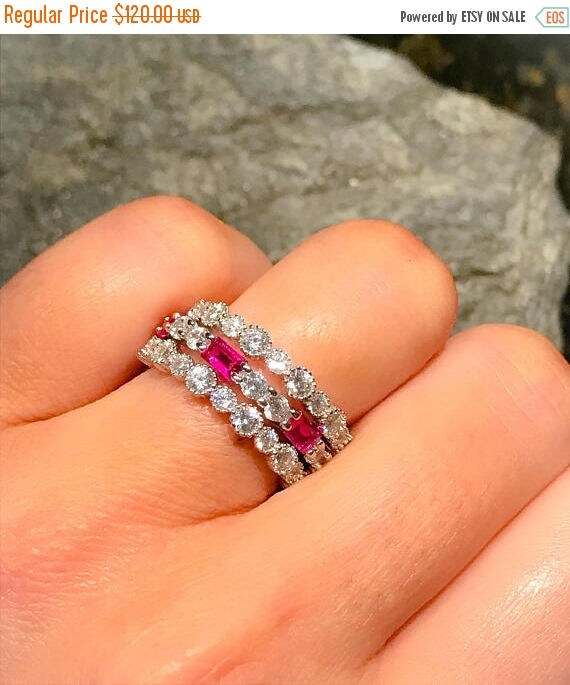 stackable diamond eternity bands