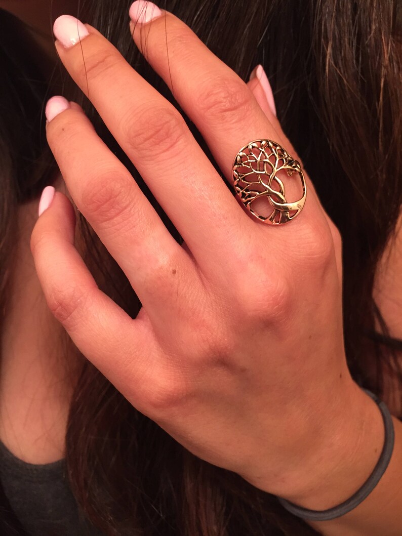Rose Gold Tree of Life Ringtree Ringspiritual Ringtol Etsy