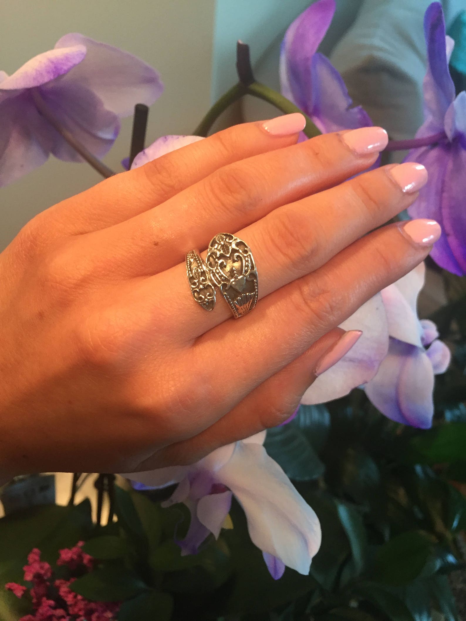 Spoon Ringsterling Silver Spoon Ringvintage Spoon Etsy