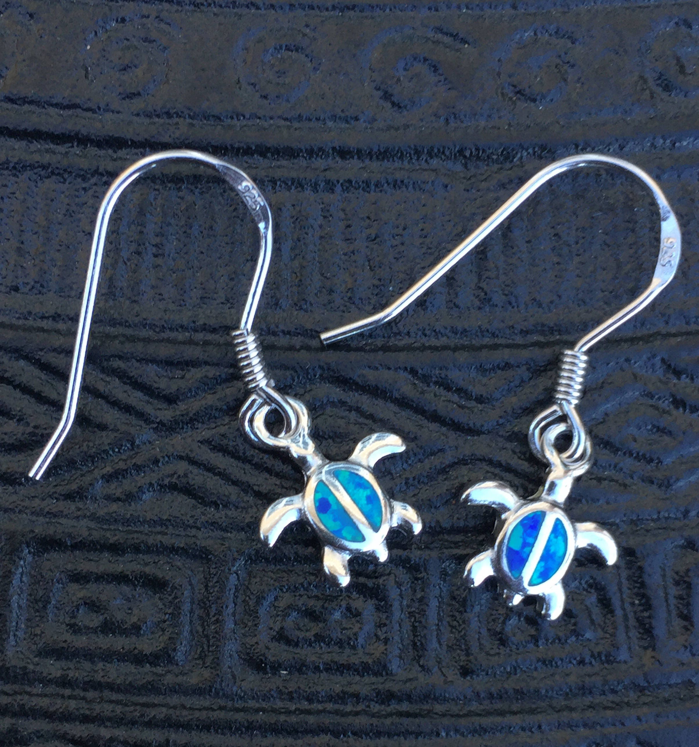 Small Opal Earrings-Sterling Silver Opal Earrings-Turtle | Etsy