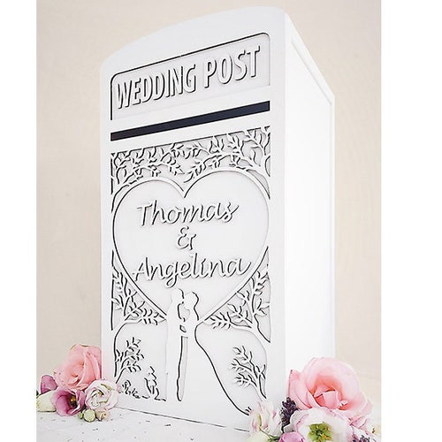 Personalised Lockable Wedding Card Post Box 'woodland Etsy