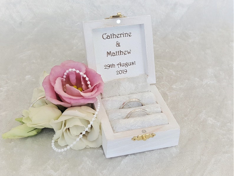 Personalised Wedding Ring Box Luxury Double Wedding Ring Etsy