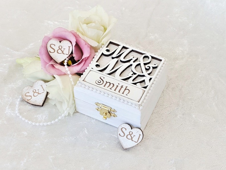 Personalised Wedding Ring Box Luxury Double Wedding Ring Etsy
