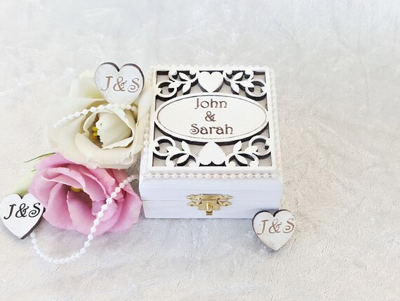 personalised double ring box