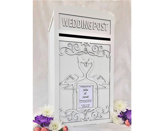Botanical Wedding Post Box, White Wedding Card Box, Gift Cards Box,  Engagement Gifts Box, Wedding Gifts Box, Christening Cards Box