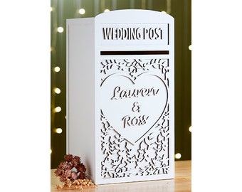 Large Personalised Wedding Card Post Box - Lockable 'Ditsy Flower' Wedding Card Box