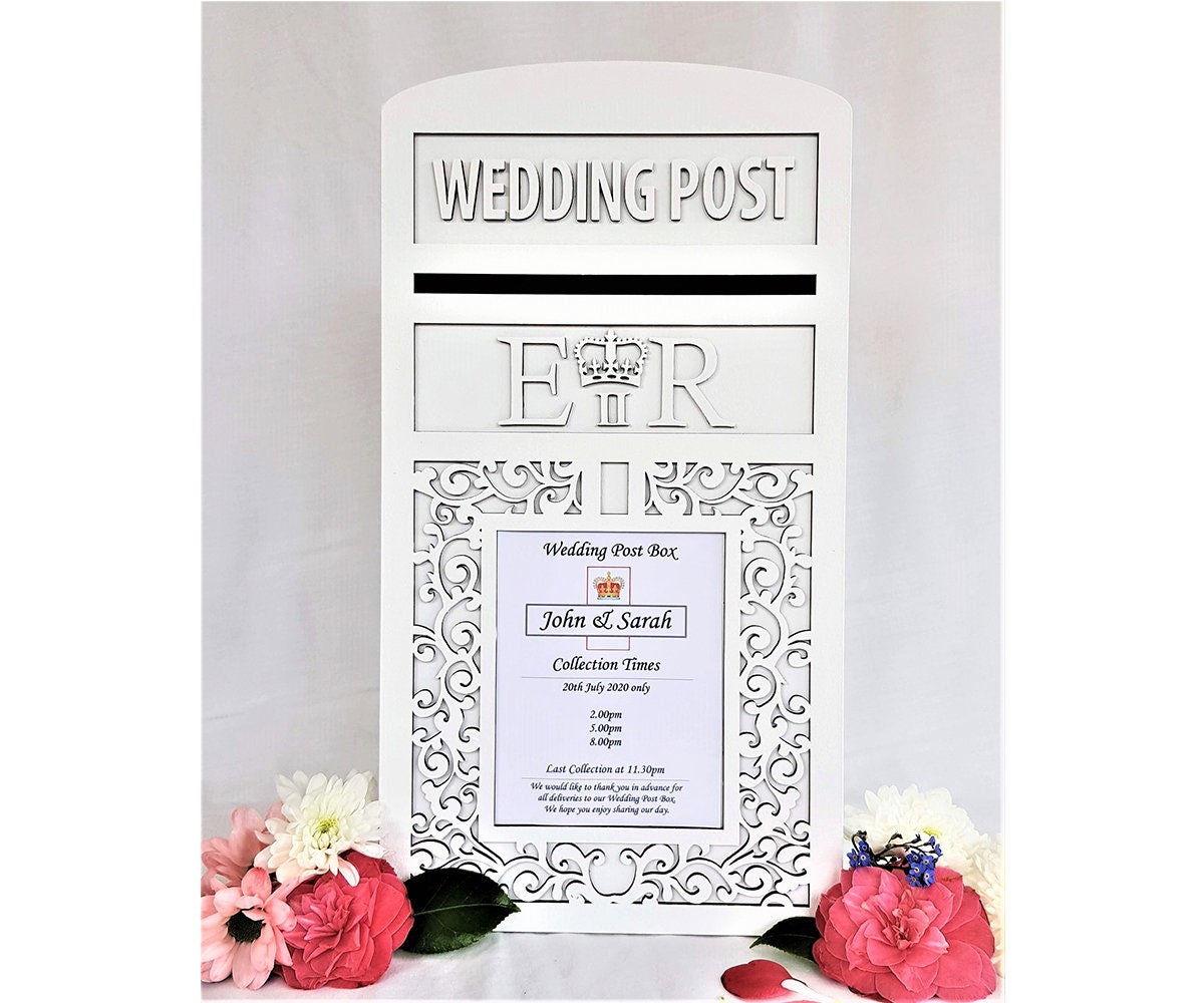 Personalised Locking Wedding Card Post Box Lockable Royal Mail Postbox 