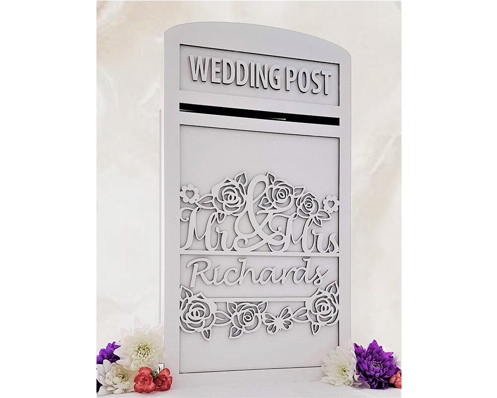 Large White Wedding Card Post Box With Lock Personalised Etsy