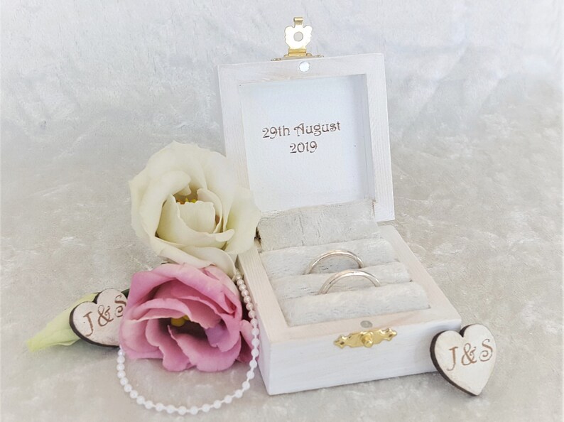 Personalised Wedding Ring Box Luxury Double Ring Bearer Box Etsy