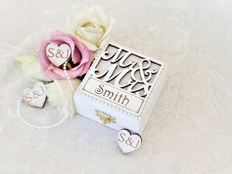 Personalised Wedding Ring Box Luxury Double Wedding Ring Etsy
