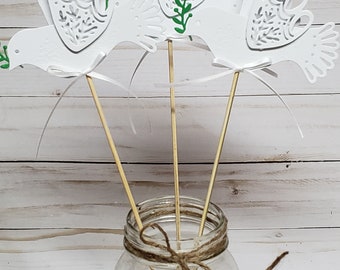 Baptism Dove Centerpiece, First Communion, Pricing is per each pick. Boy/Girl, Christening Doves, Easter Centerpiece, Confirmation.