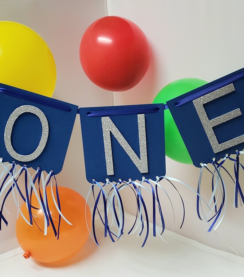 Name Banner High Chair Banner,Birthday Banner One Boy Banner Fun Banner I/'m One Banner