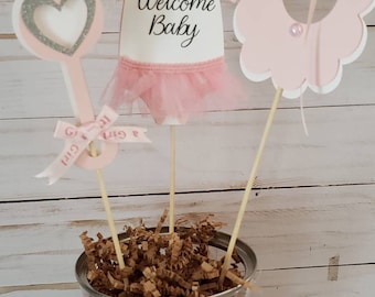 Baby Shower Display Centerpiece, Baby Sprinkle, Welcome Baby, Baby shower floral picks, Shower decor,