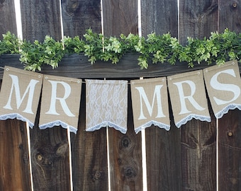 MR.MRS WEDDING Burlap Banner, Burlap Wedding Banner, Rustic Burlap Banner, Rustic Wedding Banner, Chic Burlap Wedding Banner, Rustic Decor