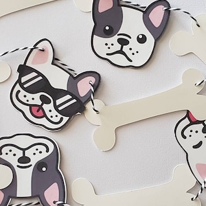 French Bulldogs Banner, Frenchie Banner, Dog and Bone Banner, French Bulldog Puppy Banner, Dog Birthday Garland, Dog Banner, Cute Banners