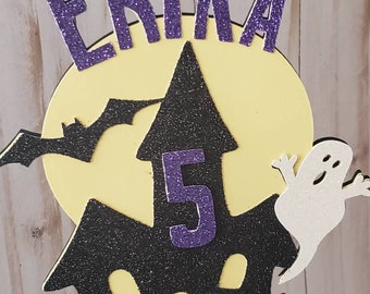 Hunted house cake topper, Halloween cake topper,Party cake topper, Halloween party decor, Personalize Halloween cake topper,