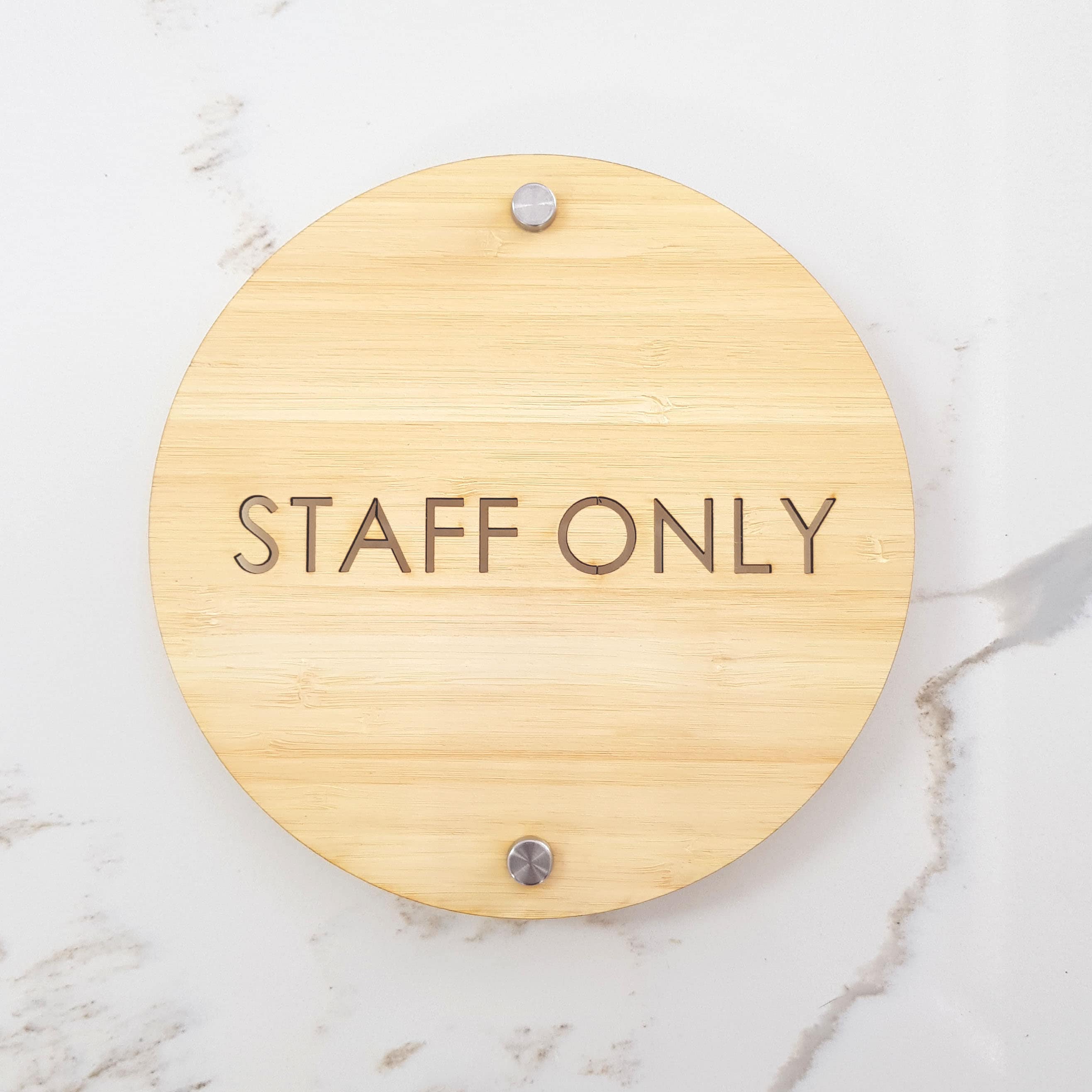 Round Wooden Staff Only Sign - Etsy