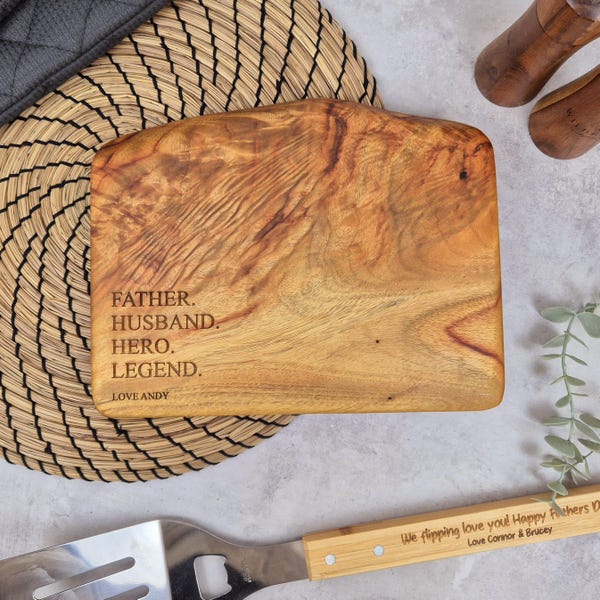 Father's Day Chopping Board - Small Natural Edge