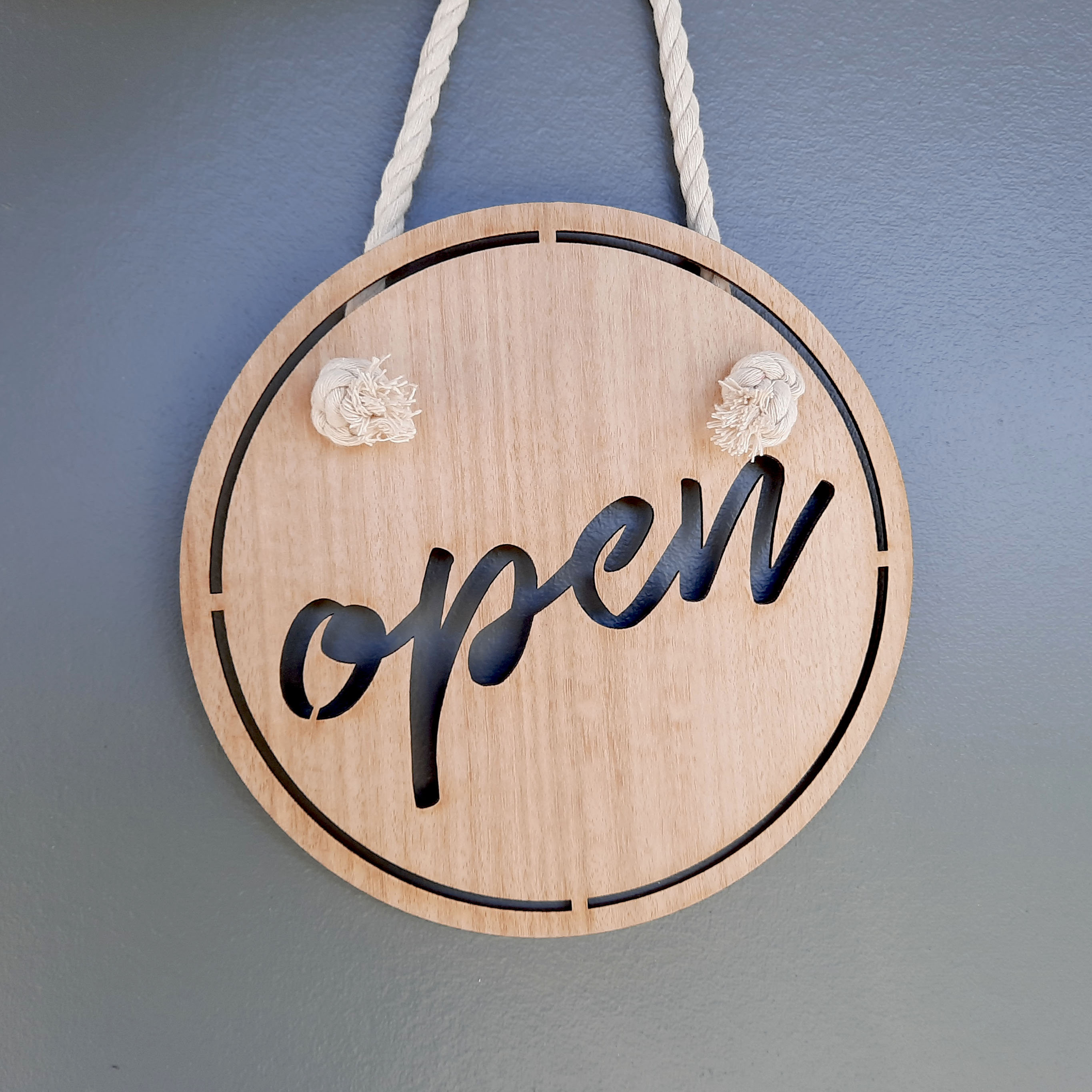 Round Modern Open and Closed Sign - Etsy