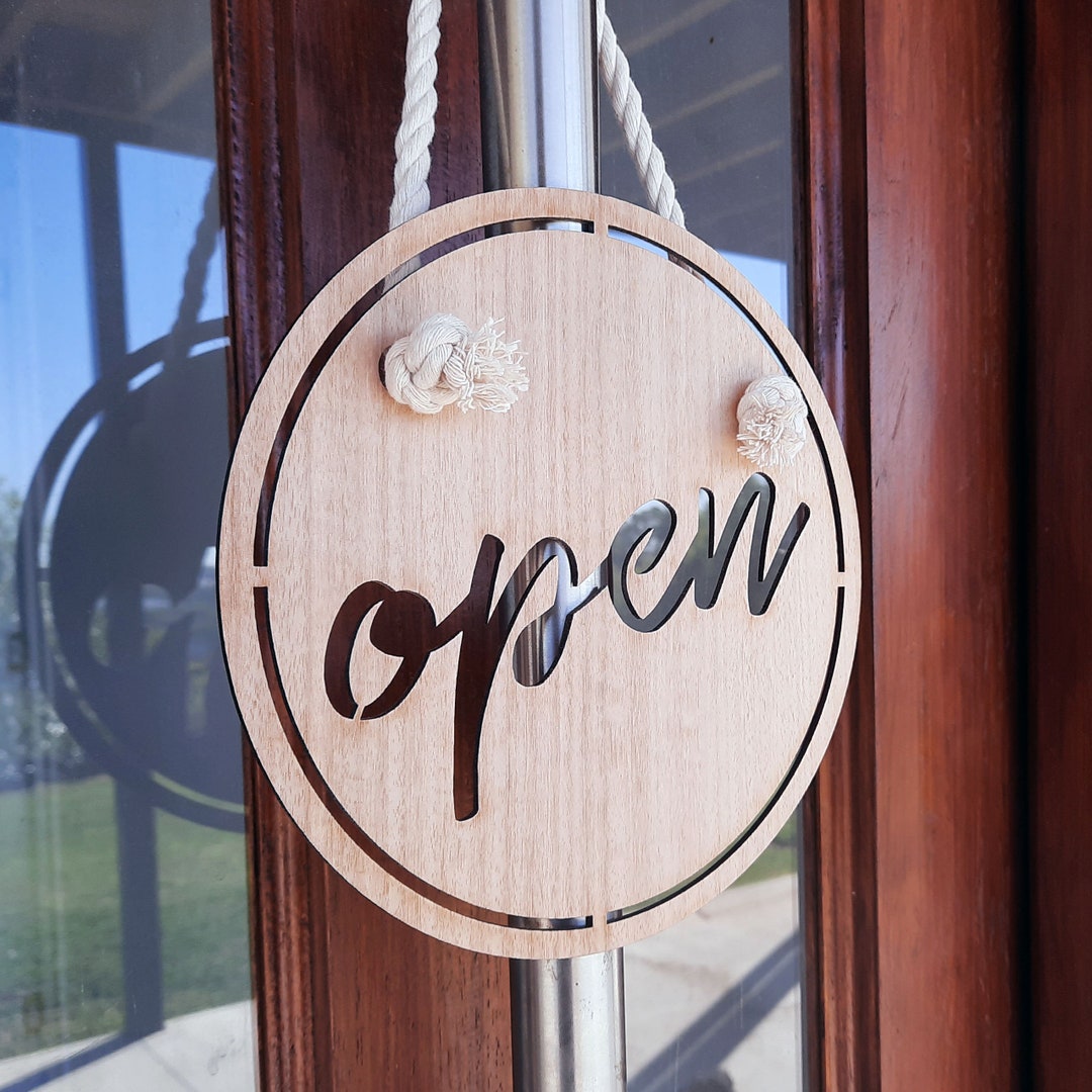 Round Modern Open and Closed Sign - Etsy