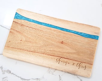 Medium Epoxy Streak Board - Personalised Natural Edge Cutting Board