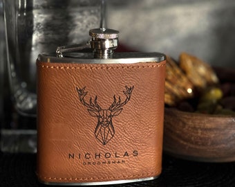 Personalised Leather Hip Flask