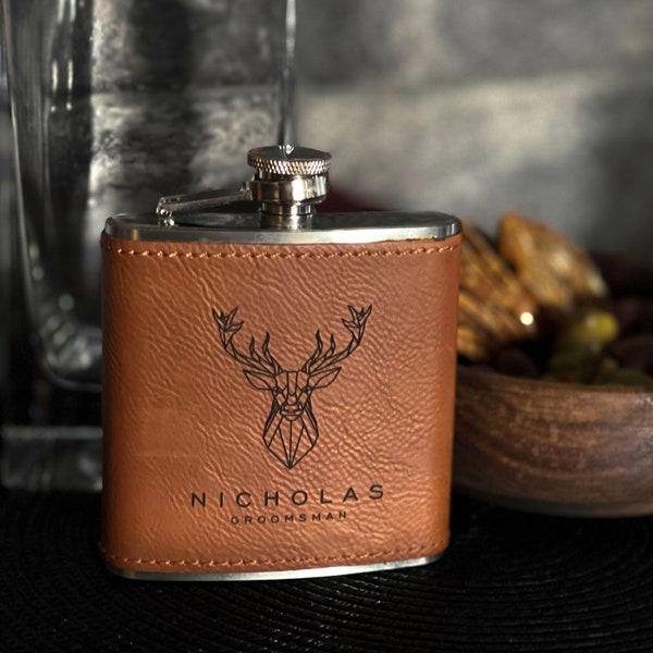 Personalised Leather Hip Flask