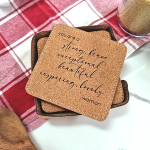 Mothers Day Engraved Cork Coaster Set image 1