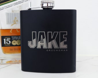 Personalised Black Hip Flask