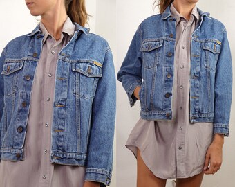 80s denim jacket outfit