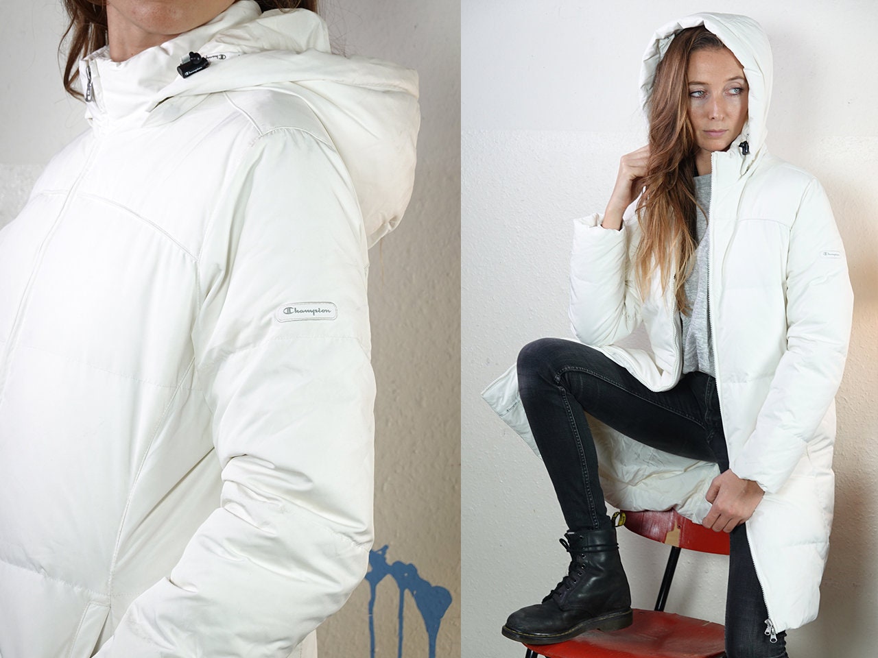 white champion puffer jacket