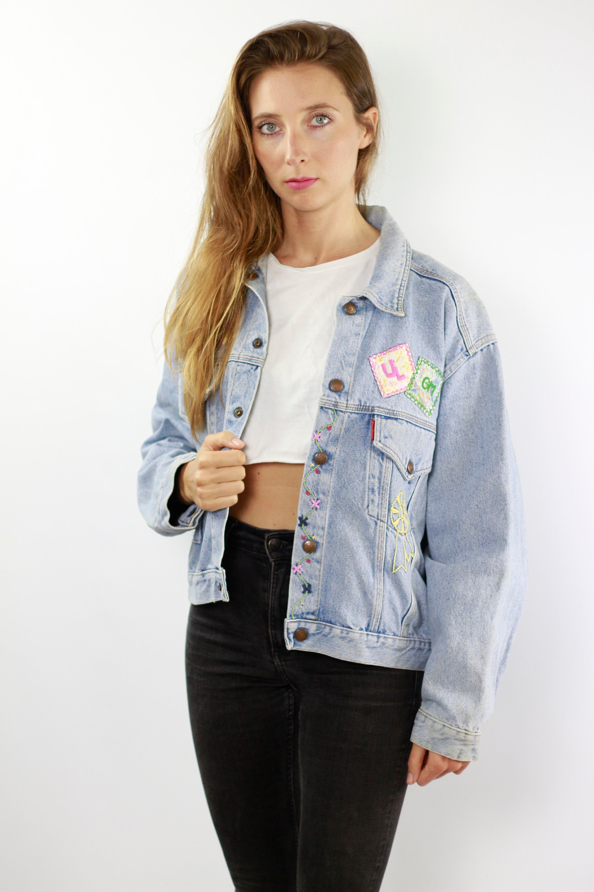 jeans with cute patches