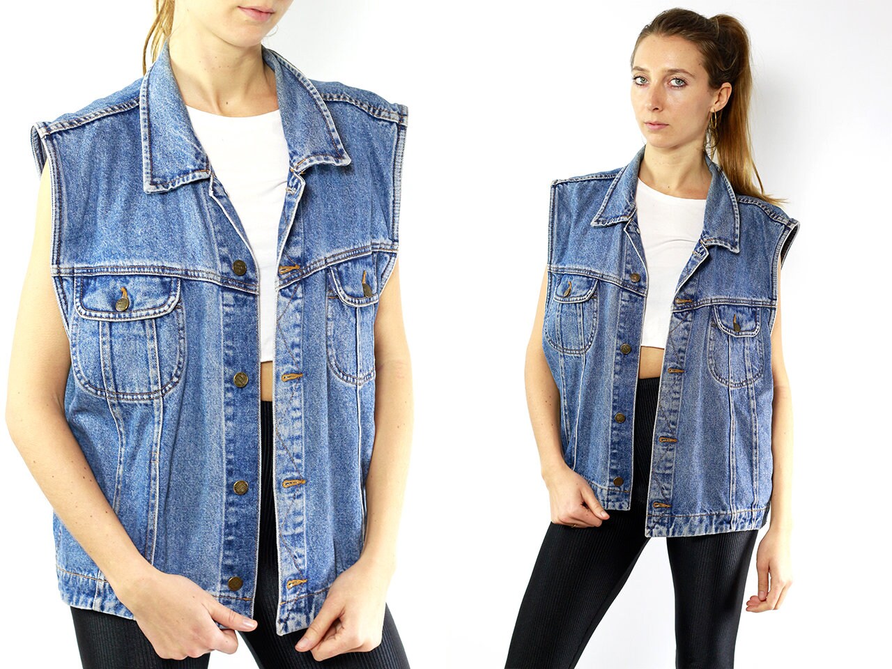 80s jean vest