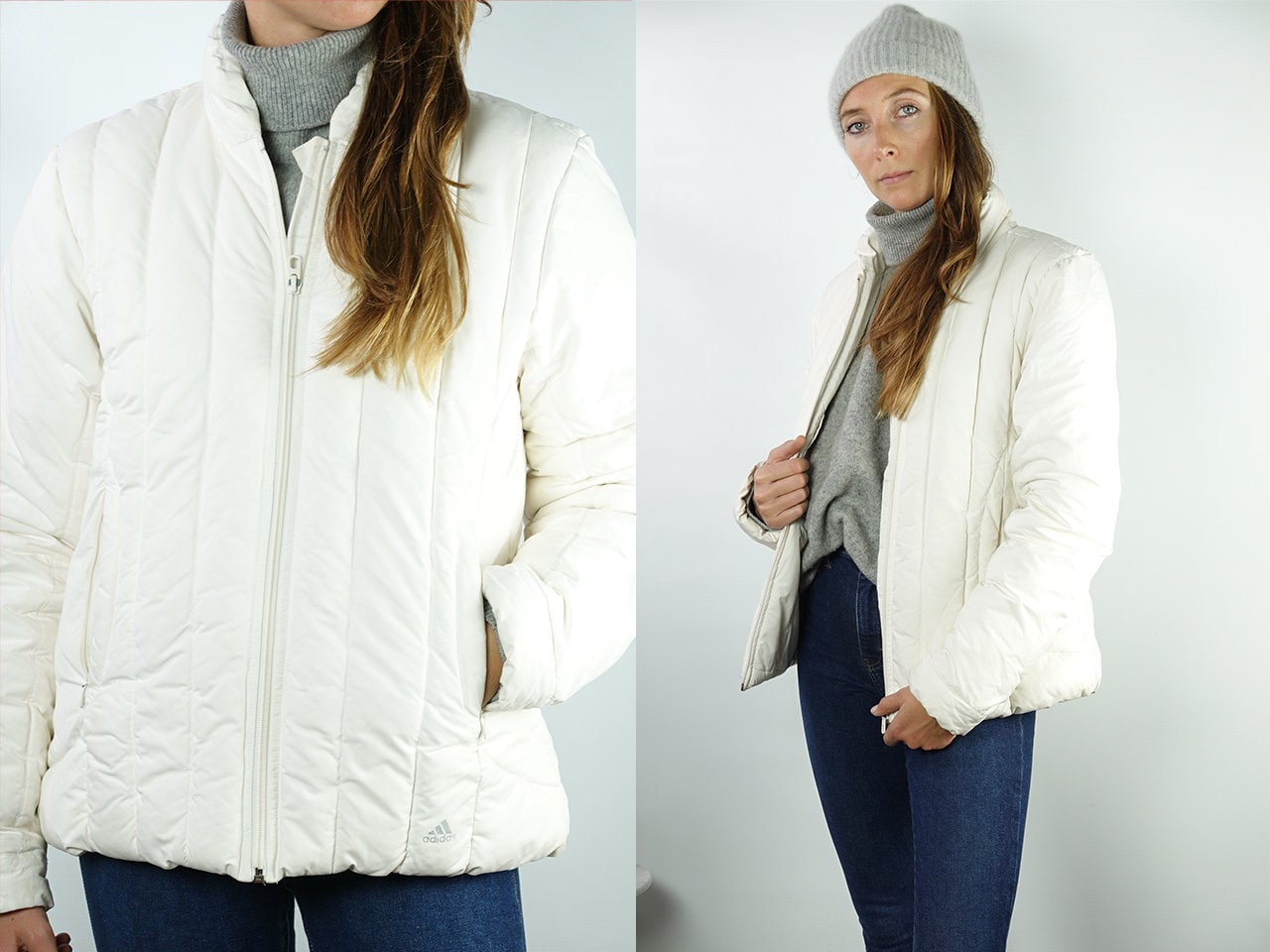 adidas white puffer jacket