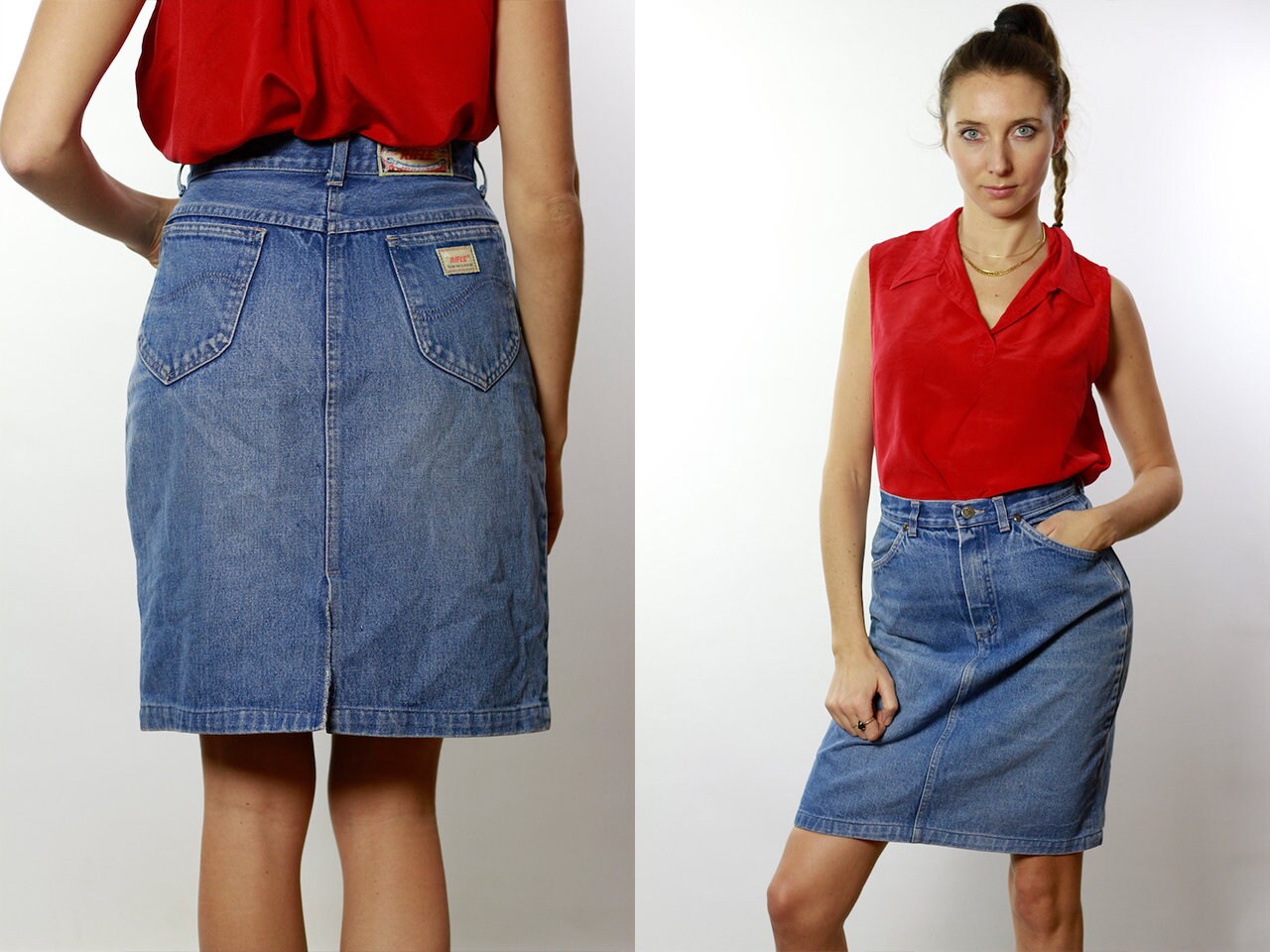 vintage denim skirt