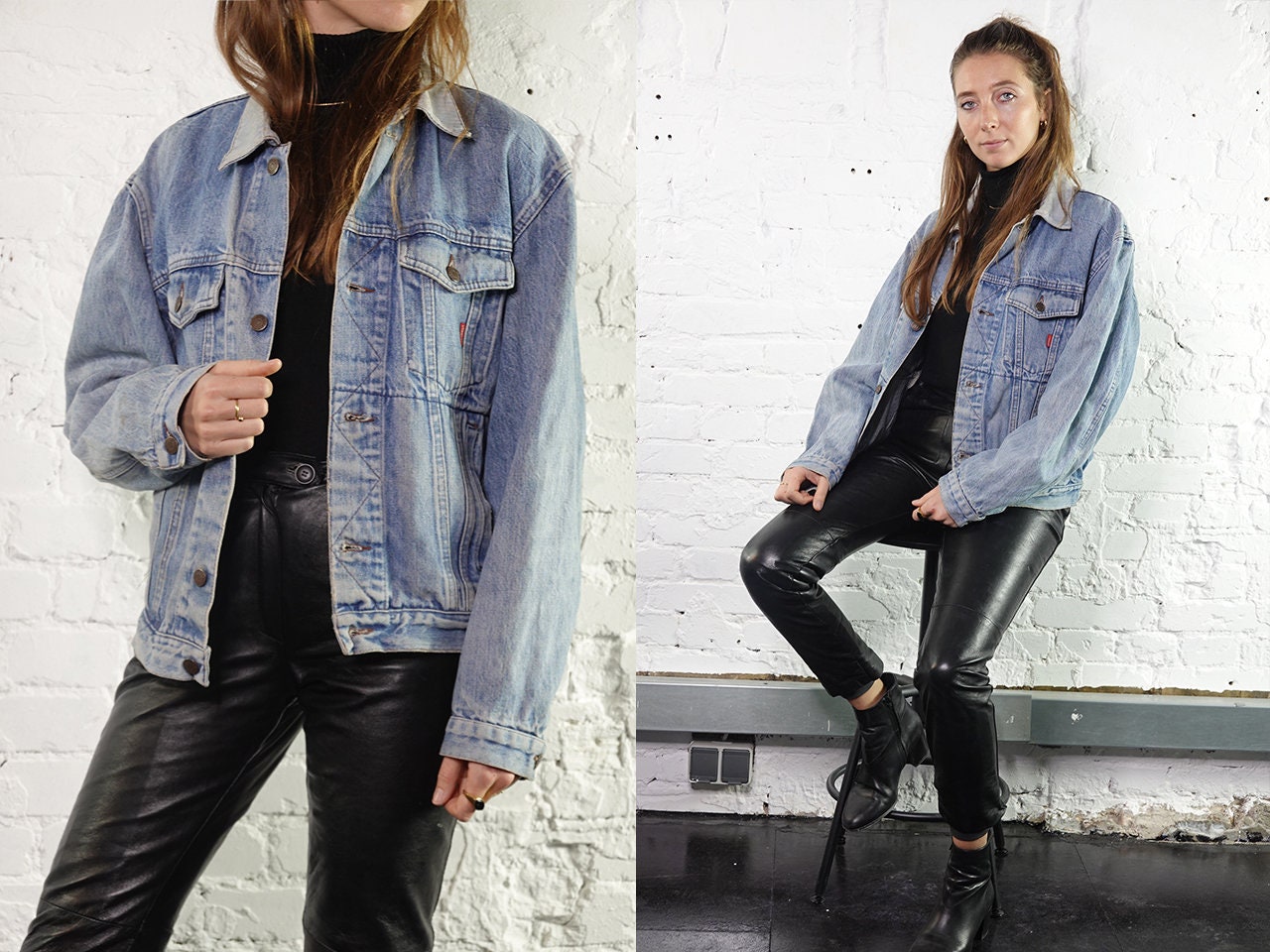 80s jean jacket style