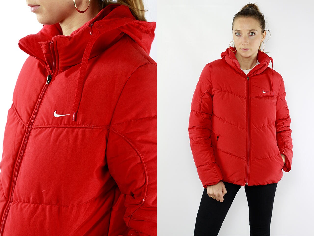 red nike puffer jacket