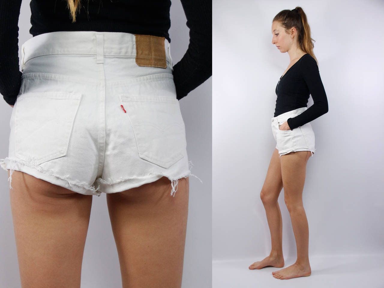 levi white shorts